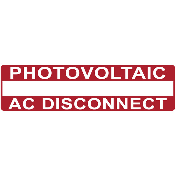 Hellermann Tyton 596-00237 Solar Label, Printable, PHOTOVOLTAIC AC DISCONNECT, 3.75" x 1.0", PET, Red, 50/roll