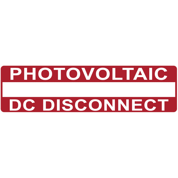 Hellermann Tyton 596-00238 Solar Label, Printable, Photovoltaic DC Disconnect, 3.75" x 1.0", PET, Red, 50/roll