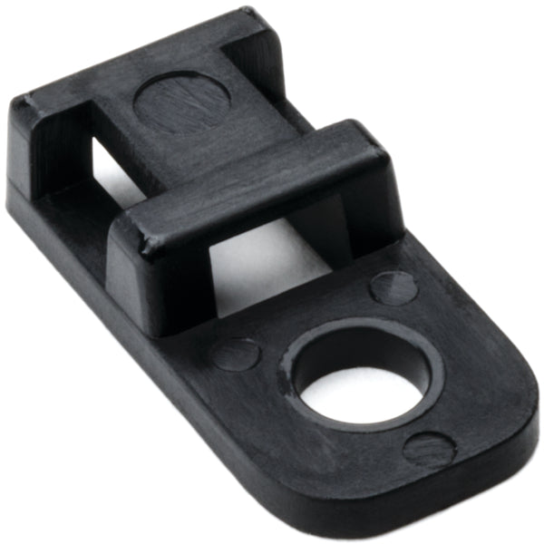 Hellermann Tyton CTAM20M4 Cable Tie Anchor Mount, 0.20" Hole Dia, 0.20" Max Tie Width, PA66, Black, 1000/pkg