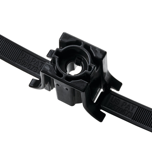 Hellermann Tyton 117-00012 Stand Off Dual Clamp Tie, 20.10" Long, 0.31" Stud Dia, PA66HIRHSUV, Black, 250/pkg