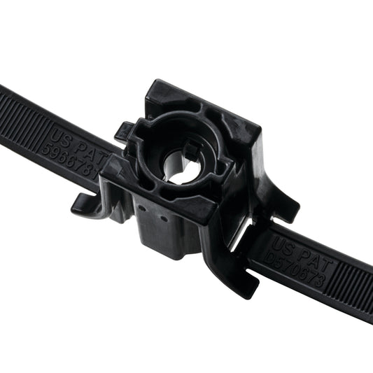 Hellermann Tyton 117-00012 Stand Off Dual Clamp Tie, 20.10" Long, 0.31" Stud Dia, PA66HIRHSUV, Black, 250/pkg