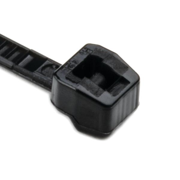 Hellermann Tyton 118-04700 Outside Serrated Cable Tie, 4" Long, 18lb Tensile Strength, PA66HS, Black, 100/pkg