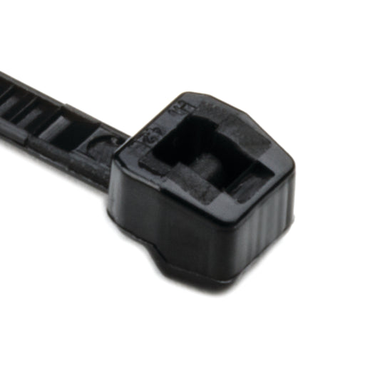 Hellermann Tyton 118-04700 Outside Serrated Cable Tie, 4" Long, 18lb Tensile Strength, PA66HS, Black, 100/pkg