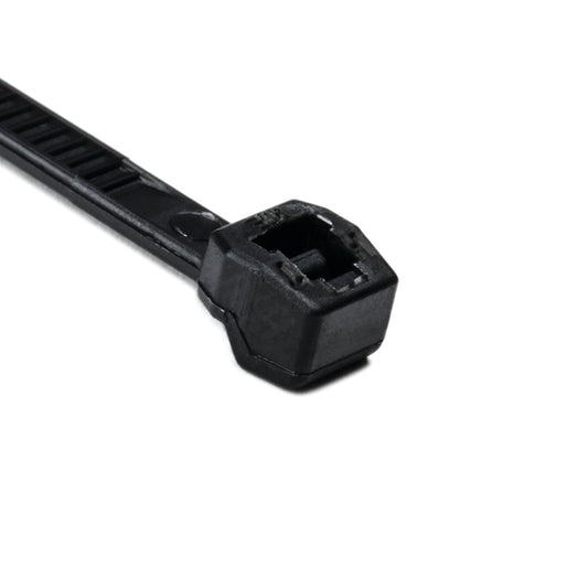 Hellermann Tyton 118-04800 Outside Serrated Cable Tie, 5.7" Long, 30lb Tensile Strength, PA66HS, Black, 100/pkg