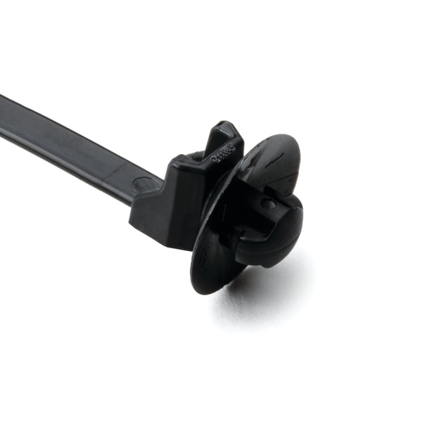 Hellermann Tyton 126-00326 1-Piece Cable Tie with Arrowhead Mount with Disc, 6.0"L, 0.25 - 0.26" Mounting Hole, PA66HS, Black, 500/pkg