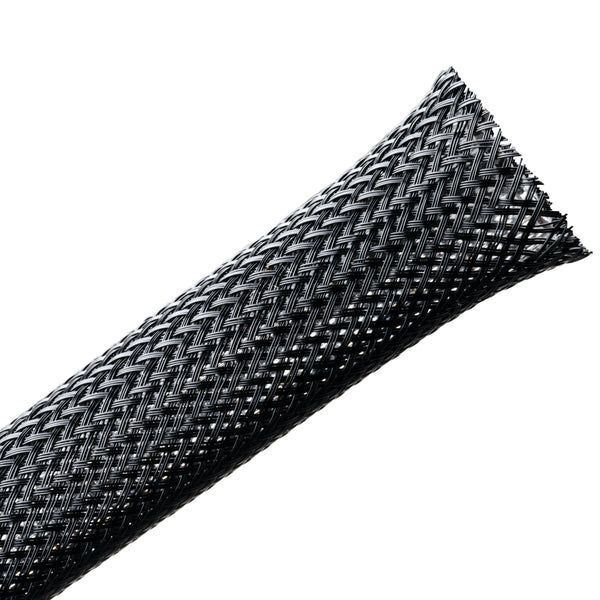 Hellermann Tyton 170-03013 Braided Sleeving, Expandable, Fray Resistant, 0.75" Dia, PET, Black, 75 ft/reel