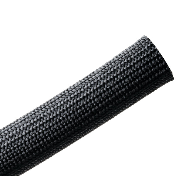 Hellermann Tyton 170-03060 Braided Sleeving, Resin Coated Fiberglass, 0.75" Dia, GF, Black, 50 ft/reel