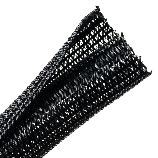 Hellermann Tyton 170-03125 Braided Sleeving, Split Wrap, 0.25" Dia, PET, Black, 200 ft/bulk reel