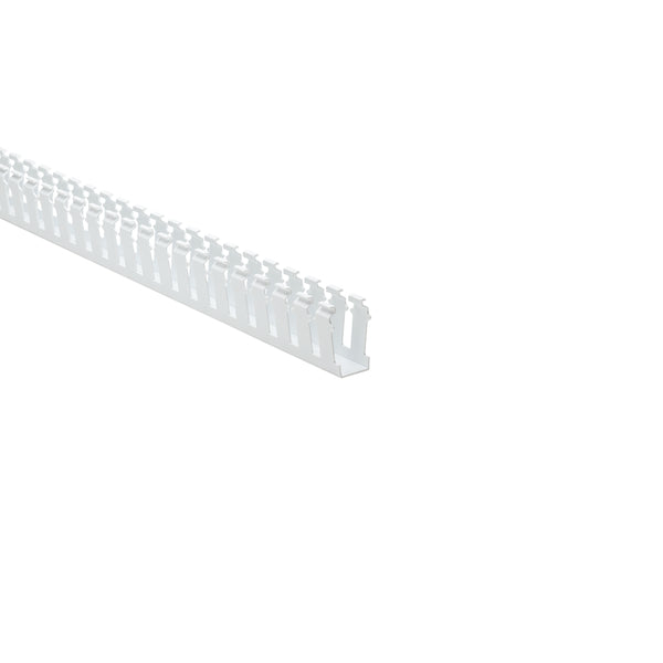 Hellermann Tyton 181-12013 Slotted Wall Wiring Duct, 1 x 2", 6 ft Sticks, Adhesive, PVC, White, 120ft/ctn