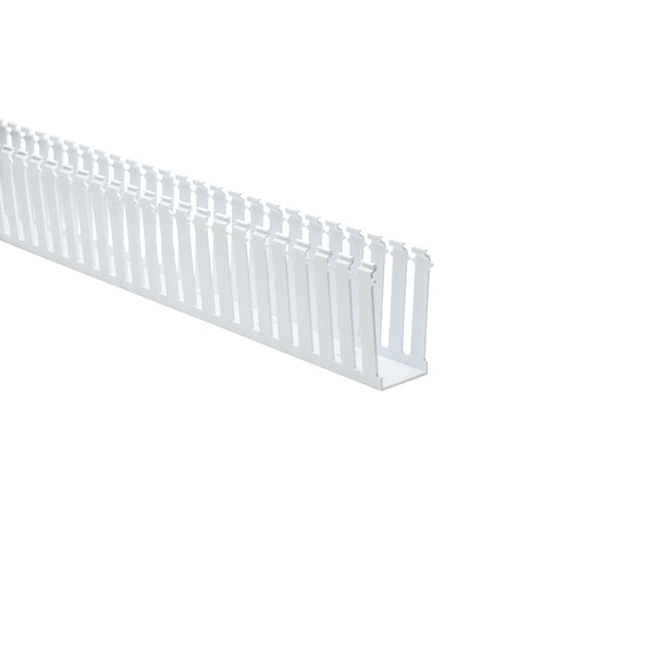 Hellermann Tyton 181-24011 Slotted Wall Wiring Duct, 2 x 4", 6 ft Sticks, Non-Adhesive, PVC, White, 60ft/ctn