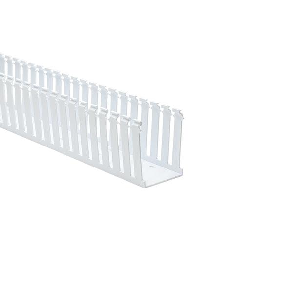 Hellermann Tyton 181-34007 Slotted Wall Wiring Duct, 3 x 4", 6 ft Sticks, Non-Adhesive, PVC, White, 60ft/ctn