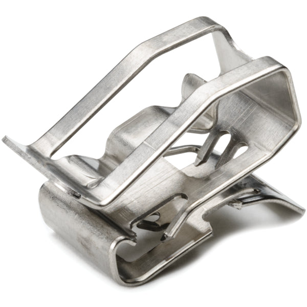 Hellermann Tyton 151-00982 Heavy Duty Metal Edge Clip, 1 - 3mm Panel Thickness, 5 - 7.6mm Cable Range, SS304, 100/bg