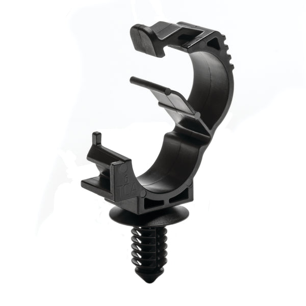 Hellermann Tyton 151-01017 LOC Locking Clamp, 5-9 mm, with 6.5 mm Fir Tree, PA66HIRHSUV, Black, 1700/ctn