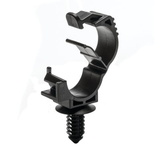Hellermann Tyton 151-01017 LOC Locking Clamp, 5-9 mm, with 6.5 mm Fir Tree, PA66HIRHSUV, Black, 1700/ctn