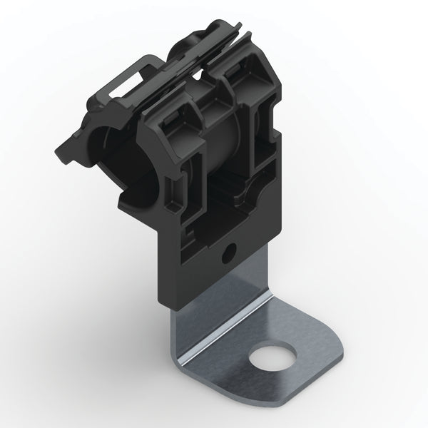 Hellermann Tyton 151-01459 Ratchet P-Clamp, 0.52 - 0.77" Bundle Dia, 90° Short, 0.51" Hole Dia, PA66HIRHSUV/ST/ZN, Black, 280/ctn