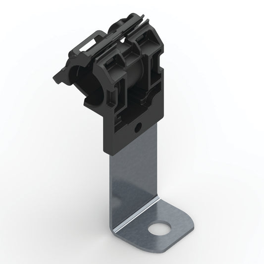 Hellermann Tyton 151-01462 Ratchet P-Clamp, 0.52 - 0.77" Bundle Dia, 90° Long, 0.51" Hole Dia, PA66HIRHSUV/ST/ZN, Black, 200/ctn