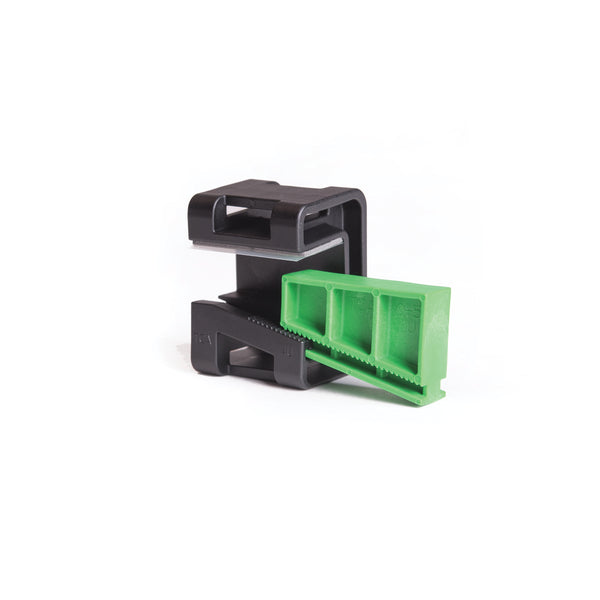 Hellermann Tyton 151-01565 Wedge Clip, 0.0 - 0.20" Panel Thickness, PA66HSGF, Black/Green, 200/bg