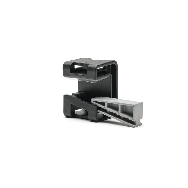 Hellermann Tyton 151-01567 Wedge Clip, 0.31 - 0.51" Panel Thickness, PA66HSGF30, Black/Gray, 200/bag
