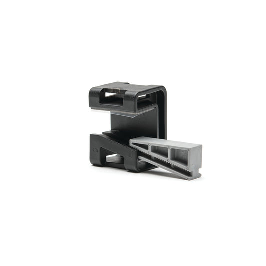 Hellermann Tyton 151-01567 Wedge Clip, 0.31 - 0.51" Panel Thickness, PA66HSGF30, Black/Gray, 200/bag