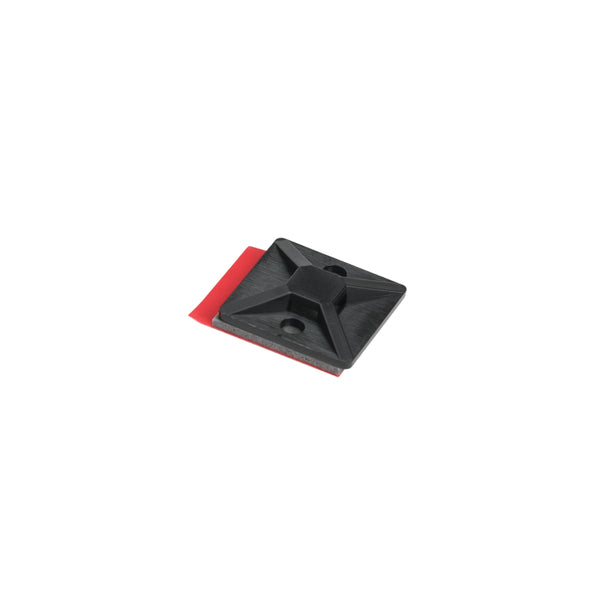 Hellermann Tyton 151-01630 High Heat High Bond Acrylic Adhesive Base, 0.75 x 0.75", Use T18-T30 Tie, PA66HIRHSUV, Black, 500/pkg