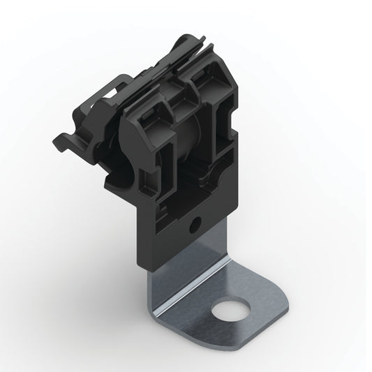 Hellermann Tyton 151-01643 Ratchet P-Clamp, 0.24 - 0.54" Bundle Dia, 90° Short, 0.26" Hole Dia, PA66HIRHSUV/ST/ZN, Black, 300/ctn