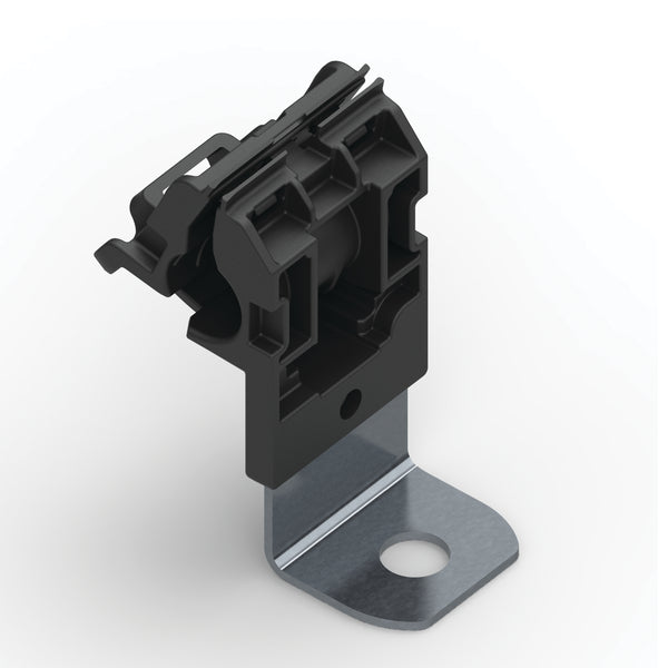 Hellermann Tyton 151-01935 Ratchet P-Clamp, 0.24 - 0.54" Bundle Dia, 90° Short, 0.26" Hole Dia, PA66HIRHSUV/SS304, Black, 300/ctn