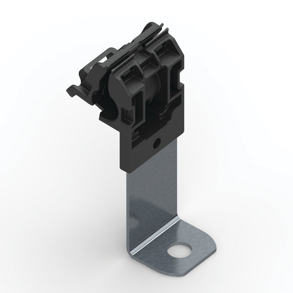 Hellermann Tyton 151-01644 Ratchet P-Clamp, 0.24 - 0.54" Bundle Dia, 90° Long, 0.26" Hole Dia, PA66HIRHSUV/ST/ZN, Black, 200/ctn