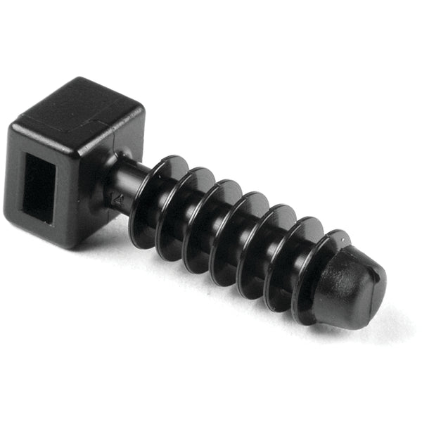 Hellermann Tyton MMB10C2 Masonry Cable Tie Mount, 1.712"L, 0.312" Hole Dia, 0.18" Max Cable Tie Width, PA66STHS, Black, 100/pkg
