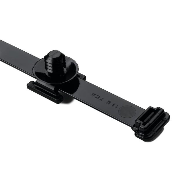 Hellermann Tyton 156-00069 Heavy Duty Cable Tie with Fir Tree Mount, 15"L, 0.03 - 0.25" Panel Thick, PA66HIRHSUV, Black, 100/pkg