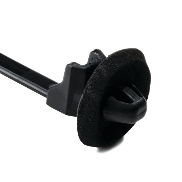 Hellermann Tyton 156-00264 1-Piece Cable Tie with Arrowhead Mount with Seal, 6.3" Long, 50lb Tensile, PA66HS, Black, 3500/bg