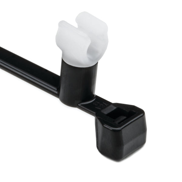 Hellermann Tyton 156-01349 Wire and Swivel Clip Tie, 50lb, Diameter .15"-.17", 6.0" Long, PA66HS/PP, Black, 500/pkg