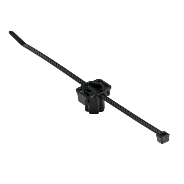 Hellermann Tyton 156-02586 M5/T5/M6/T6 Stud Mount Tie, 7.95" L, 50lb Tensile, PA66HS/PA66HIRHS, Black, 100/pkg
