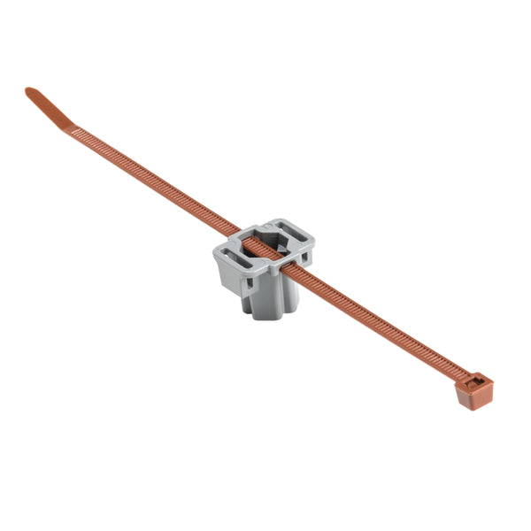 Hellermann Tyton 156-01668 2-Piece M5/T5/M6/T6 Stud Mount Tie, 8.0" Tie, 50lb Tensile Strength, PA46, BN/GY, 3000/pkg