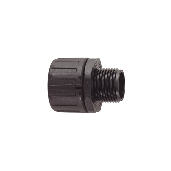 Hellermann Tyton 166-90306 HelaGuard® Non-Metallic IP66 Fitting, Straight, 1-1/2" NPT Thread, 1.25" Dia, PA66, Black, 2/pkg