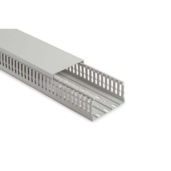Hellermann Tyton 183-21260 Halogen Free Slotted Wiring Duct & Cover, Non-Adhesive, 120mm x 60mm, ABS, Gray, 12 m/pkg