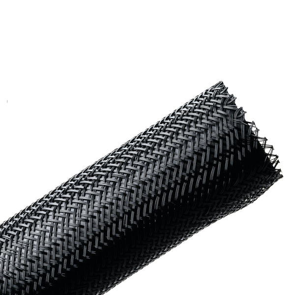 Hellermann Tyton 170-03002 Braided Sleeving, Expandable, 0.75" Dia, PET, Black, 75 ft/reel