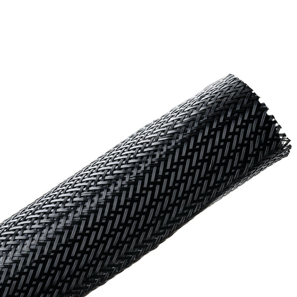 Hellermann Tyton 170-03005 Braided Sleeving, Expandable, 1.5" Dia, PET, Black, 40 ft/reel