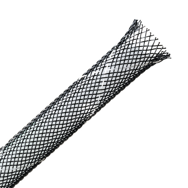 Hellermann Tyton 170-03006 Braided Sleeving, Expandable, Flame Retardant, 0.25" Dia, PET, Black, 200 ft/reel
