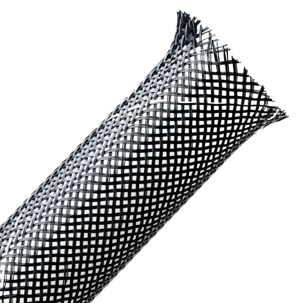 Hellermann Tyton 170-03208 Braided Sleeving, Expandable, Flame Retardant, 0.75" Dia, PET, Black, 1300 ft/reel