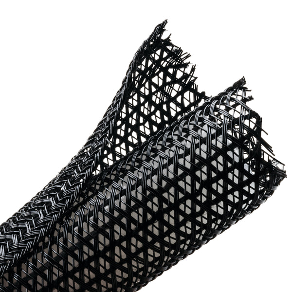 Hellermann Tyton 170-03026 Braided Sleeving, Split Wrap, 1.25" Dia, PET, Black, 25 ft/reel