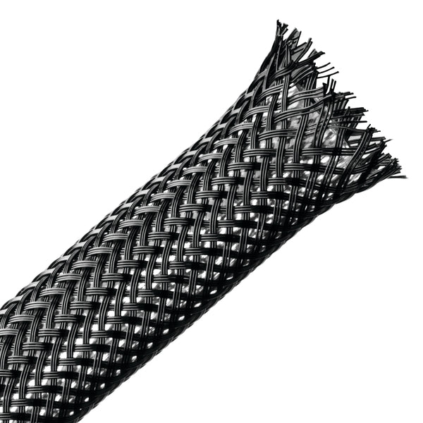 Hellermann Tyton 170-03027 Braided Sleeving, Expandable, 0.5" Dia, PA66 Monofilament, Black, 100 ft/reel