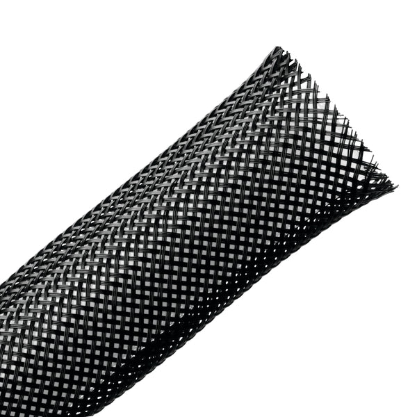 Hellermann Tyton 170-03028 Braided Sleeving, Expandable, 0.75" Dia, PA66 Monofilament, Black, 75 ft/reel
