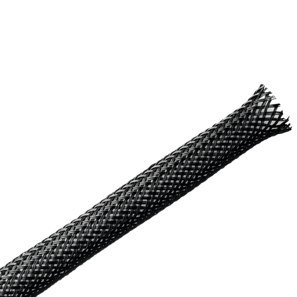 Hellermann Tyton 170-03035 Braided Sleeving, Expandable, Fray Resistant, 0.25" Dia, PET, Black, 100 ft/reel