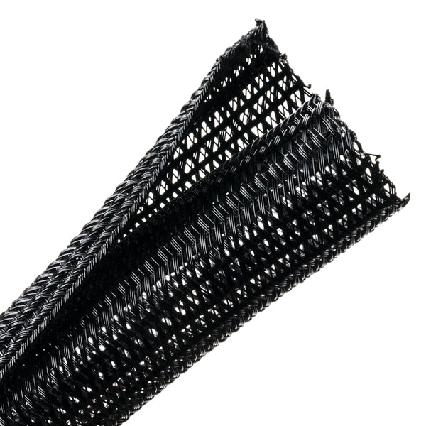 Hellermann Tyton 170-03038 Braided Sleeving, Split Wrap, 0.75" Dia, PET, Black, 50 ft/reel