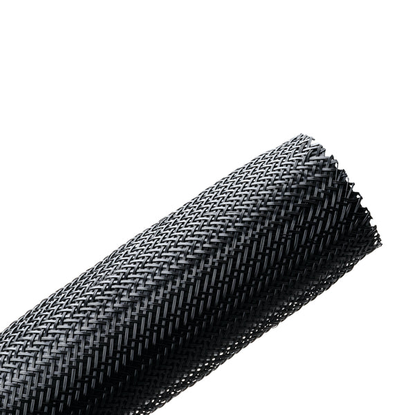Hellermann Tyton 170-03045 Braided Sleeving, Expandable, 1.25" Dia, PET, Black, 250 ft/bulk reel