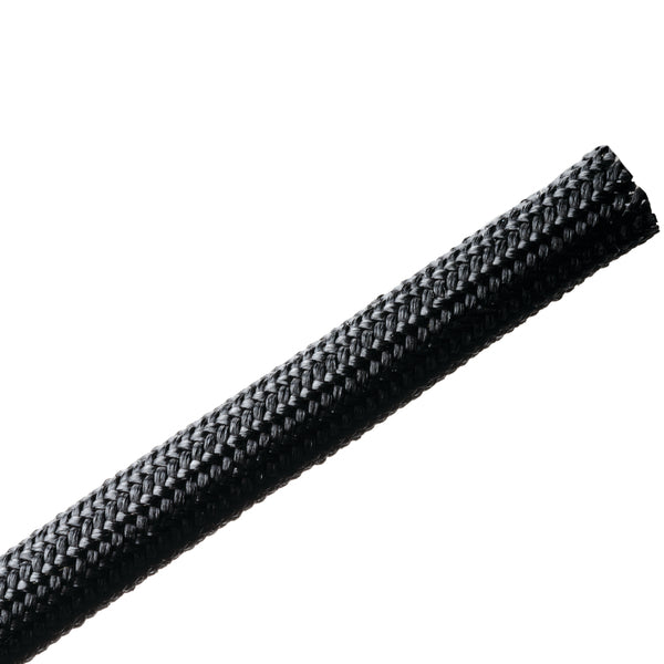 Hellermann Tyton 170-03050 Braided Sleeving, Resin Coated Fiberglass, 0.25" Dia, GF, Black, 200 ft/bulk reel
