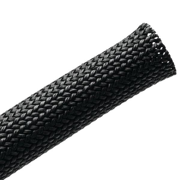 Hellermann Tyton 170-03051 Braided Sleeving, Resin Coated Fiberglass, 0.5" Dia, GF, Black, 200 ft/bulk reel