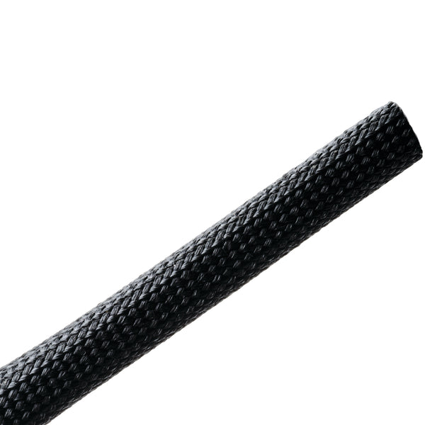 Hellermann Tyton 170-03059 Braided Sleeving, Resin Coated Fiberglass, 0.5" Dia, GF, Black, 50 ft/reel