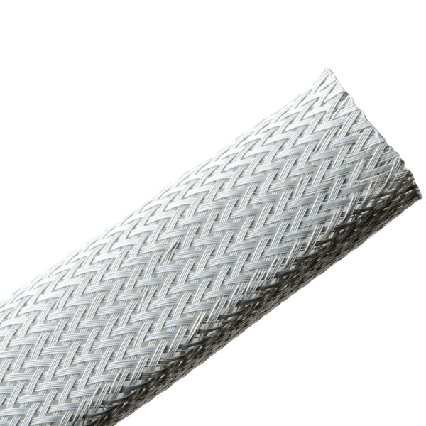 Hellermann Tyton 170-03066 Braided Sleeving, Expandable, Flame Retardant, 1.5" Dia, PET, Gray, 40 ft/reel