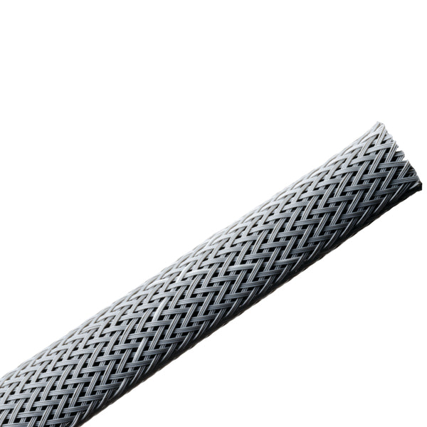 Hellermann Tyton 170-03072 Braided Sleeving, Expandable, Flame Retardant, 0.25" Dia, PET, Gray, 200 ft/reel